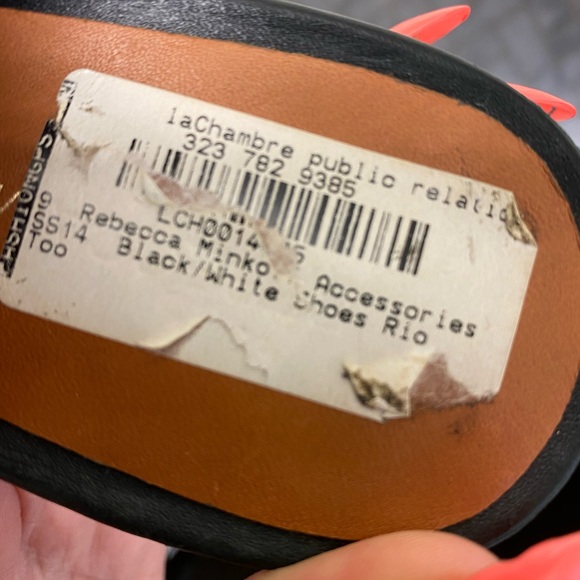 Rebecca minkoff leather Rio black white checkered heel oxfords lace up New - Picture 7 of 7